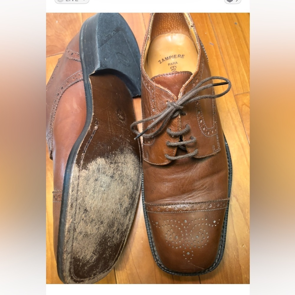 Zampiere men’s Brown Leather Brogue Lace-Up Shoes - Picture 2 of 7